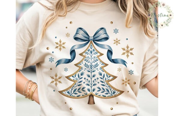 Blue Gold Chinoiserie Christmas PNG Review for Illustrations