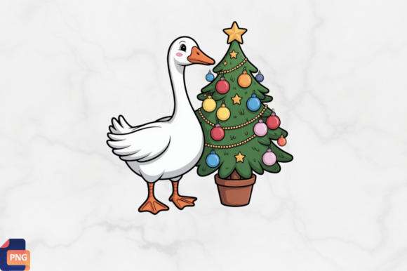 Christmas Cartoon Cute Duck Clipart PNG for Illustrations