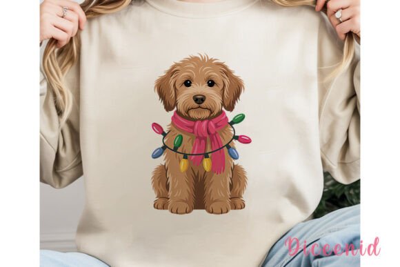 Christmas Goldendoodle Dog PNG Clipart