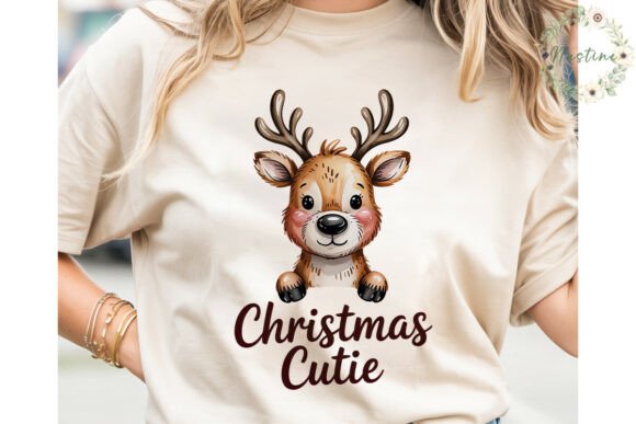 Christmas Reindeer Cutie PNG Clipart for Modern Illustrations