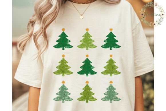 Cute Christmas Tree Grid PNG Clipart for Illustrations