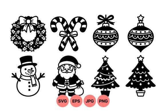 Holiday Christmas SVG Clipart for Illustrations