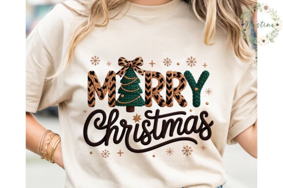 Leopard Knit Christmas Tree PNG Clipart