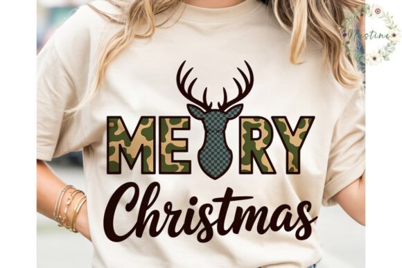 Merry Christmas Deer Camo PNG Clipart for Illustrations