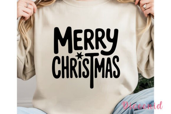 Merry Christmas Star Text PNG Clipart for Illustrations