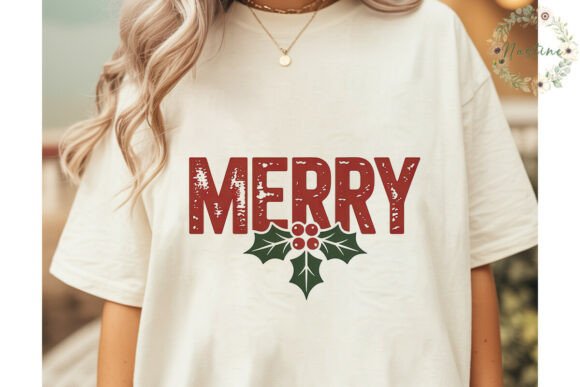 Merry Holly Christmas Sublimation Design for Illustrations