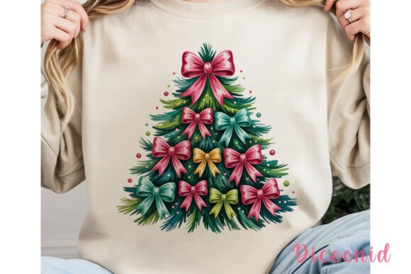 Pink and Teal Bow Christmas Tree PNG Review