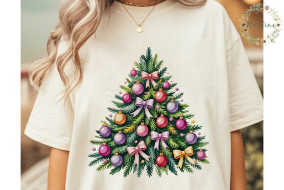 Pink Purple Christmas Tree PNG Clipart for Modern Illustrations