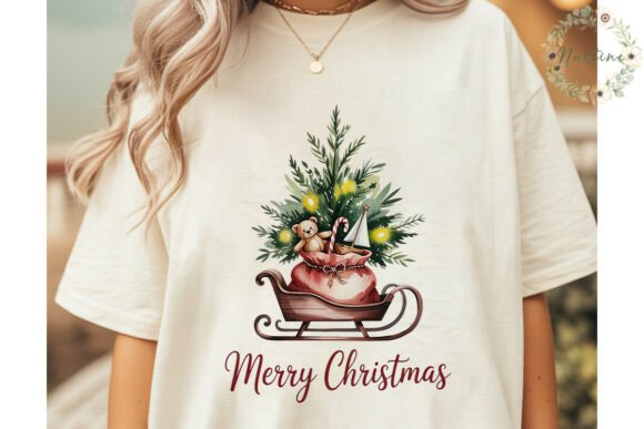 Watercolor Christmas Sleigh PNG Clipart Review